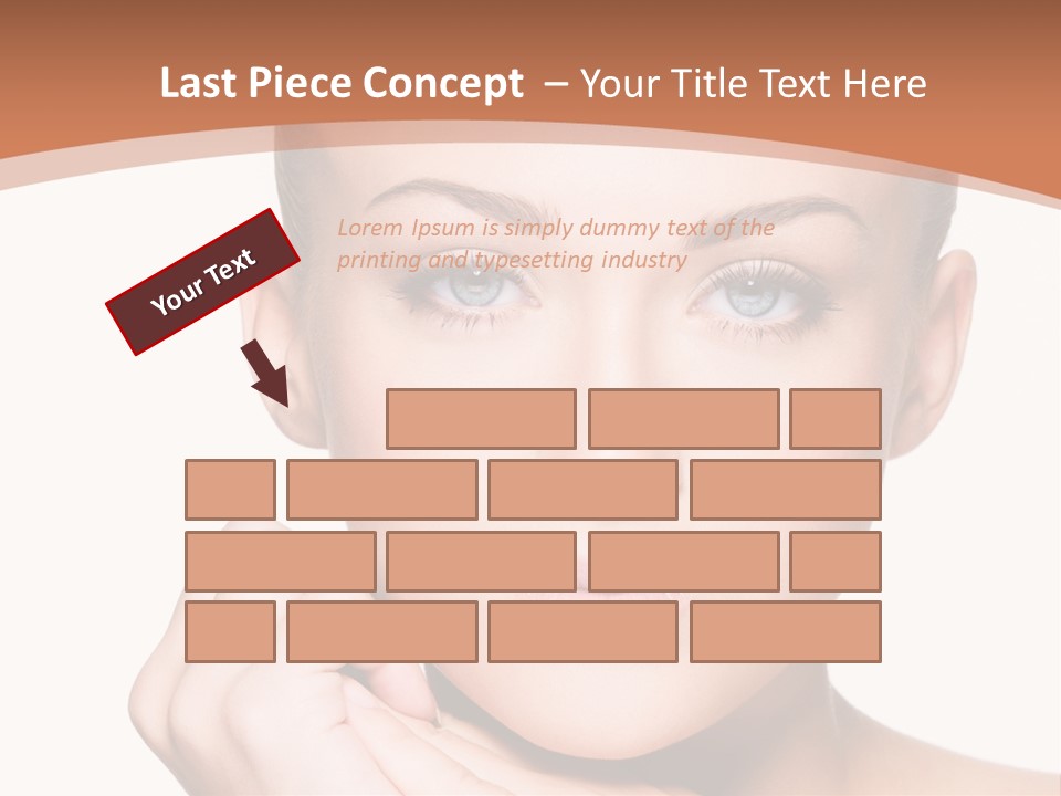 Caucasian One Person Touch PowerPoint Template