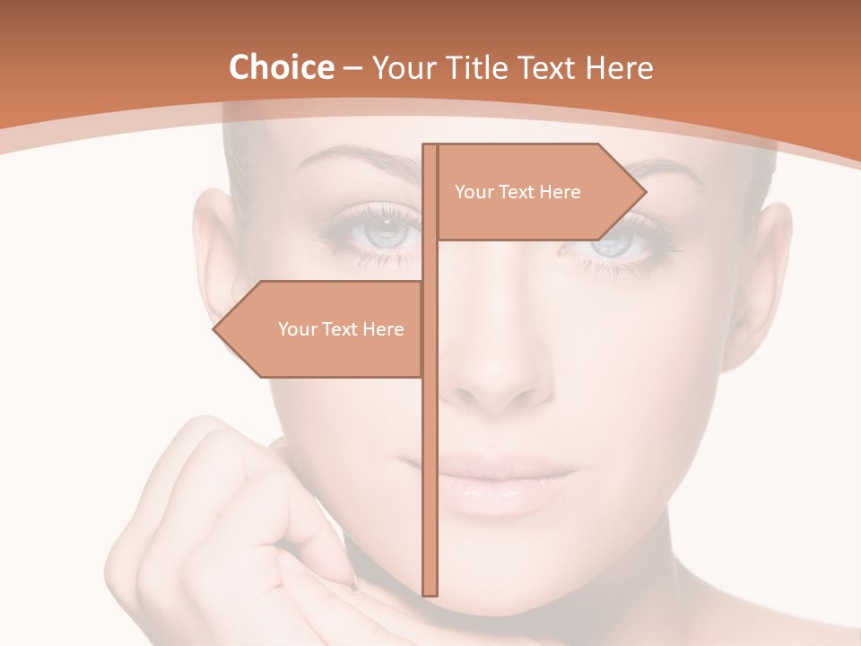 Caucasian One Person Touch PowerPoint Template