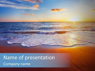 Beach Reflection Sea PowerPoint Template