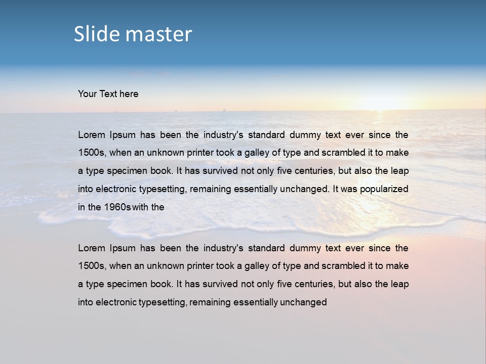 Beach Reflection Sea PowerPoint Template