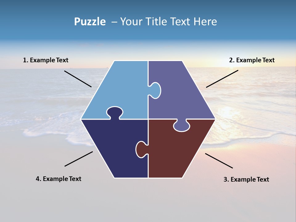 Beach Reflection Sea PowerPoint Template