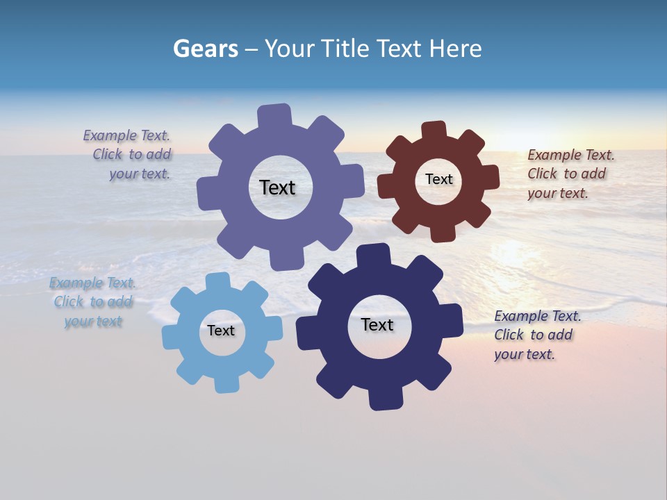 Beach Reflection Sea PowerPoint Template