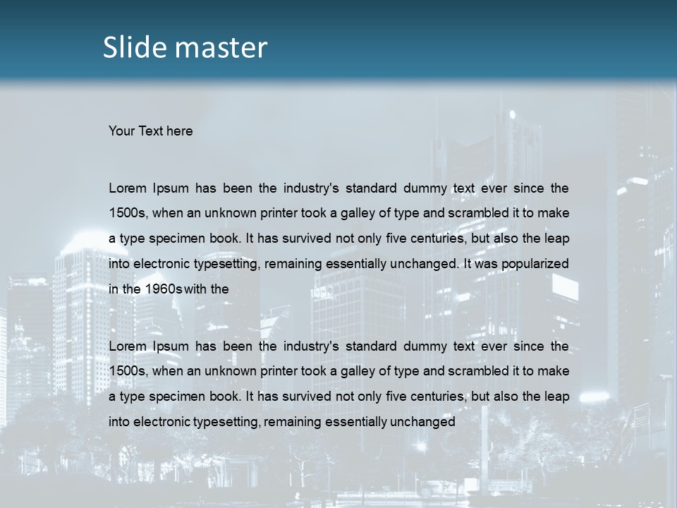 A City At Night Powerpoint Presentation Template PowerPoint Template