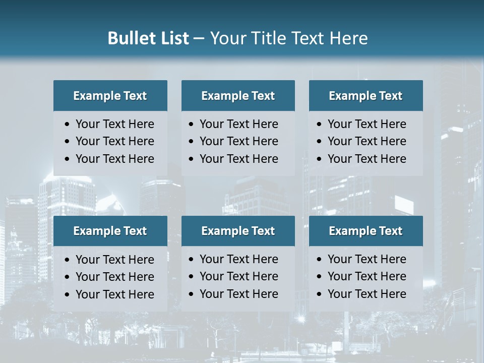 A City At Night Powerpoint Presentation Template PowerPoint Template