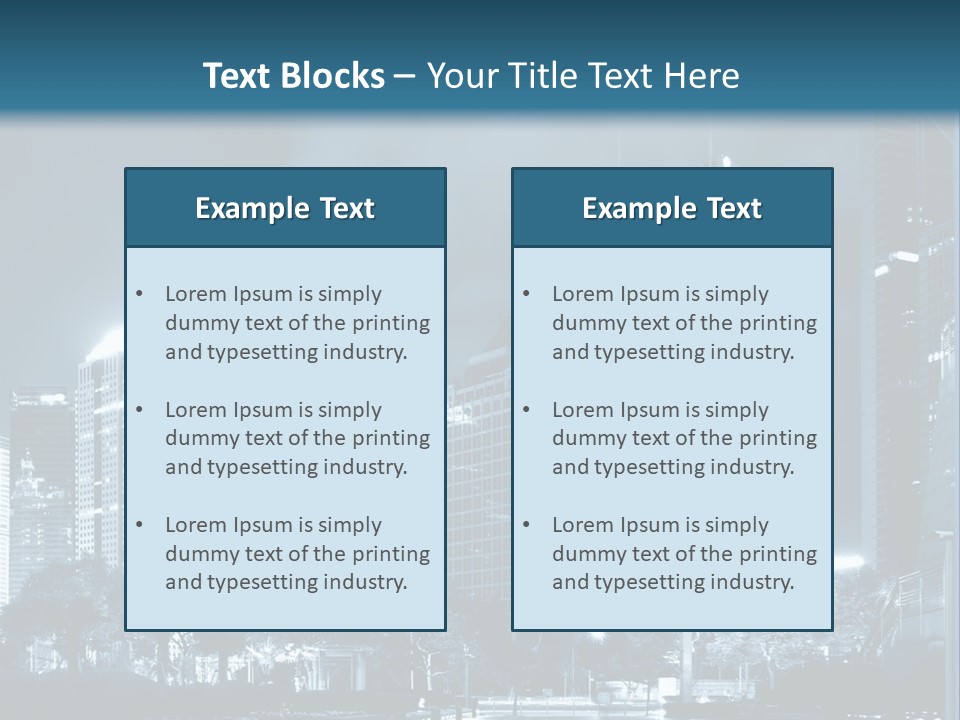 A City At Night Powerpoint Presentation Template PowerPoint Template