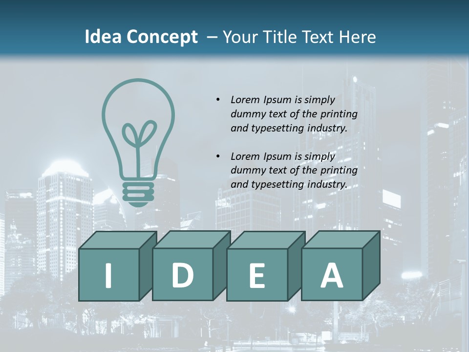 A City At Night Powerpoint Presentation Template PowerPoint Template