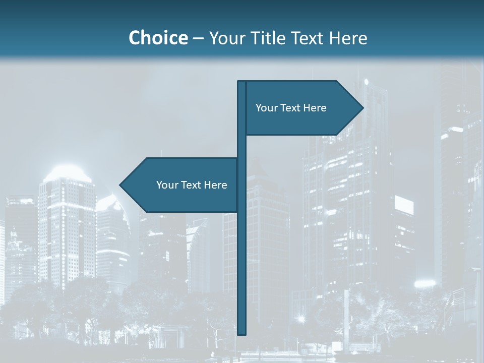 A City At Night Powerpoint Presentation Template PowerPoint Template