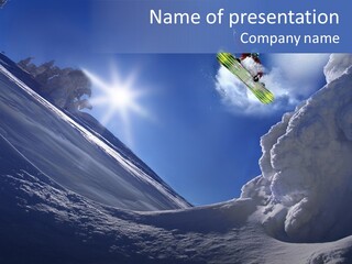 Mountains Snowboarding  PowerPoint Template