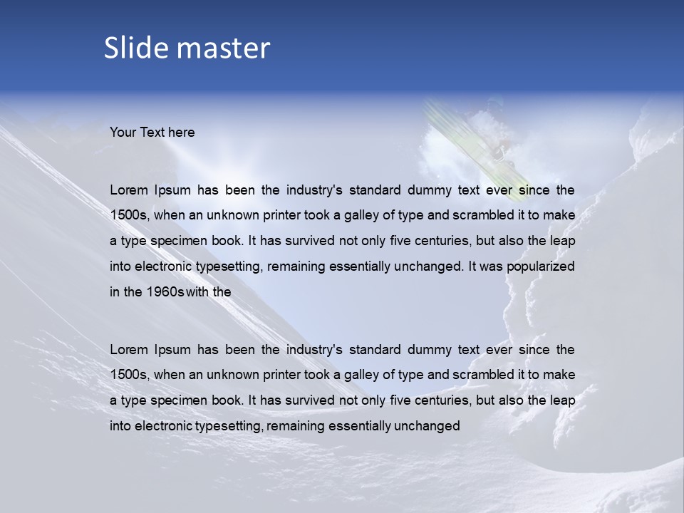 Mountains Snowboarding  PowerPoint Template
