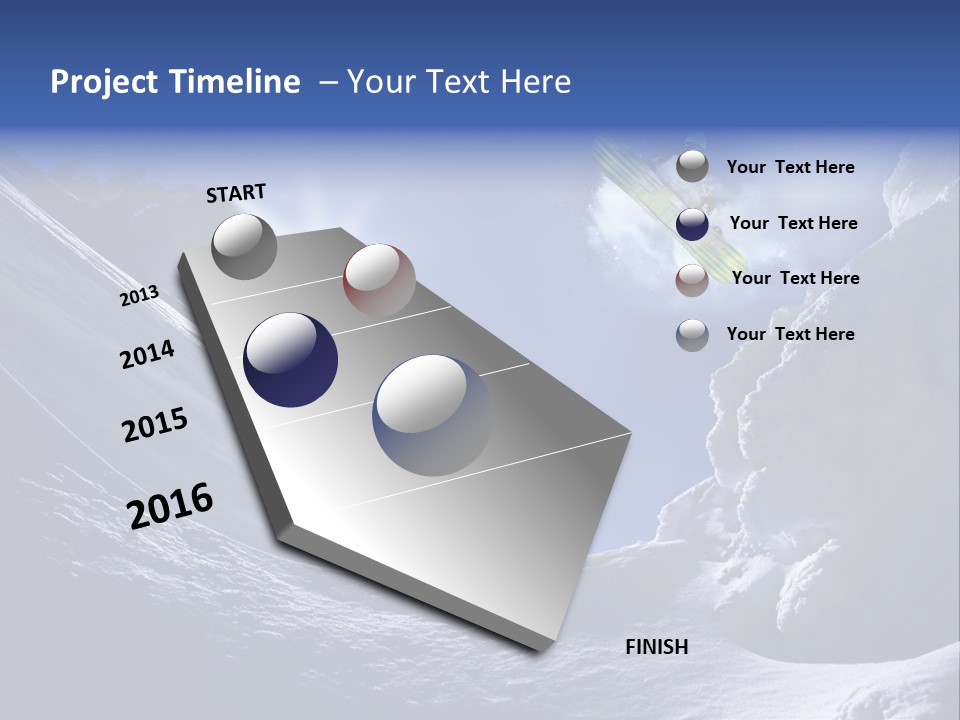 Mountains Snowboarding  PowerPoint Template