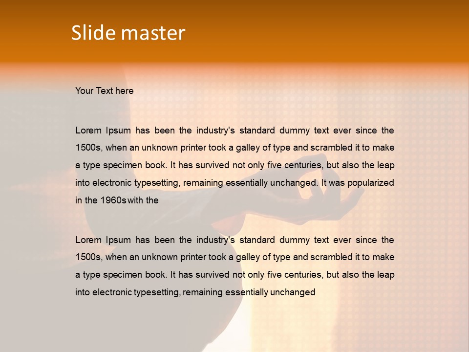 A Woman Sitting In A Yoga Position With Her Hands In The Air PowerPoint Template