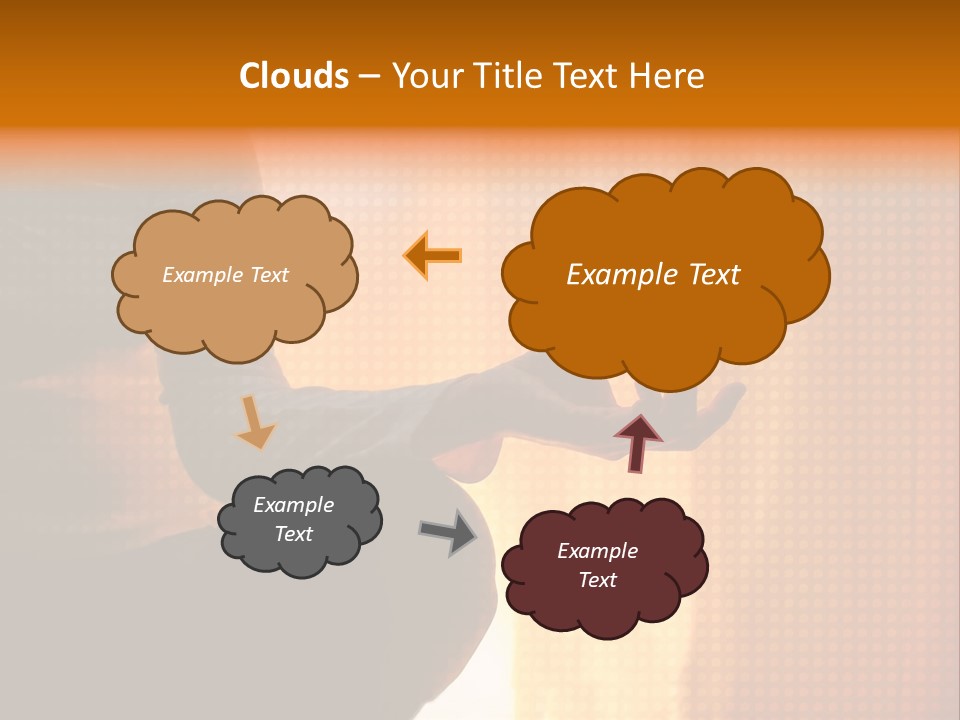 A Woman Sitting In A Yoga Position With Her Hands In The Air PowerPoint Template