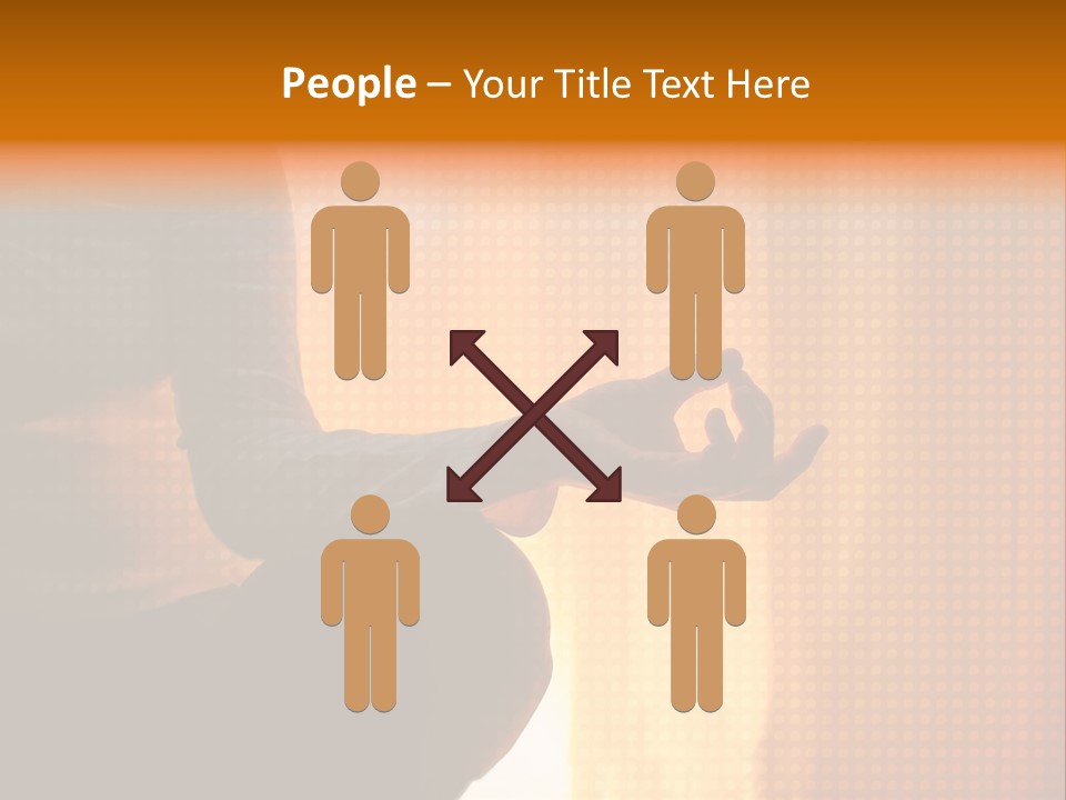 A Woman Sitting In A Yoga Position With Her Hands In The Air PowerPoint Template