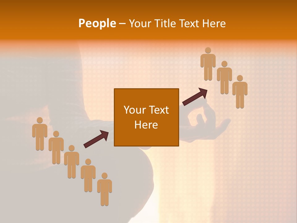 A Woman Sitting In A Yoga Position With Her Hands In The Air PowerPoint Template