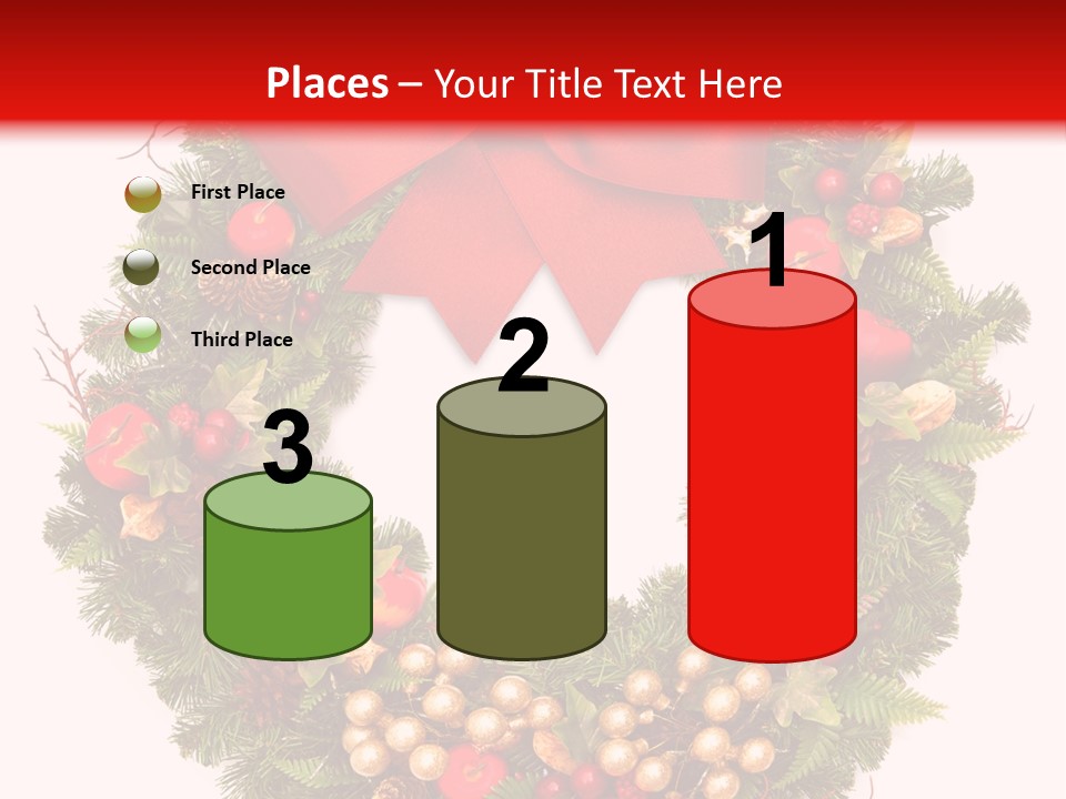 Decorated Plant Wreath PowerPoint Template