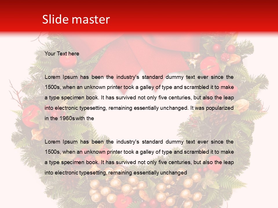Decorated Plant Wreath PowerPoint Template
