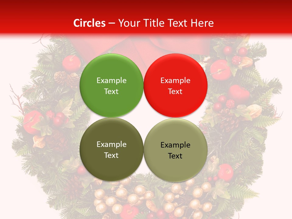 Decorated Plant Wreath PowerPoint Template
