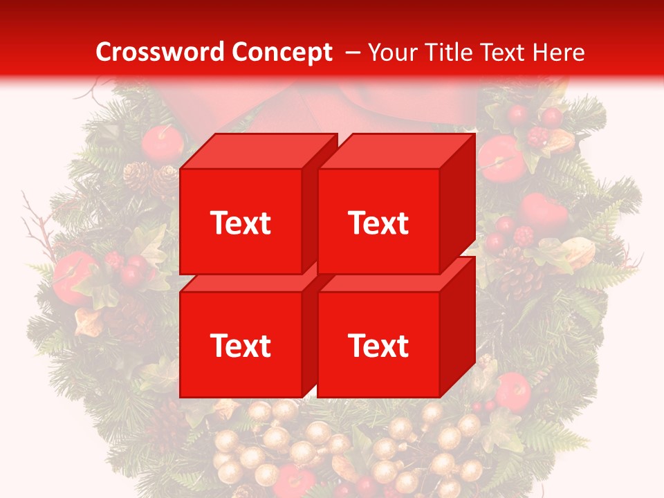 Decorated Plant Wreath PowerPoint Template