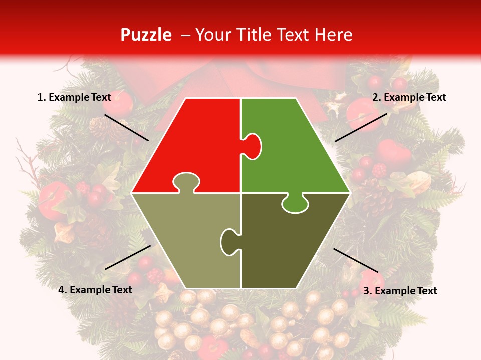 Decorated Plant Wreath PowerPoint Template