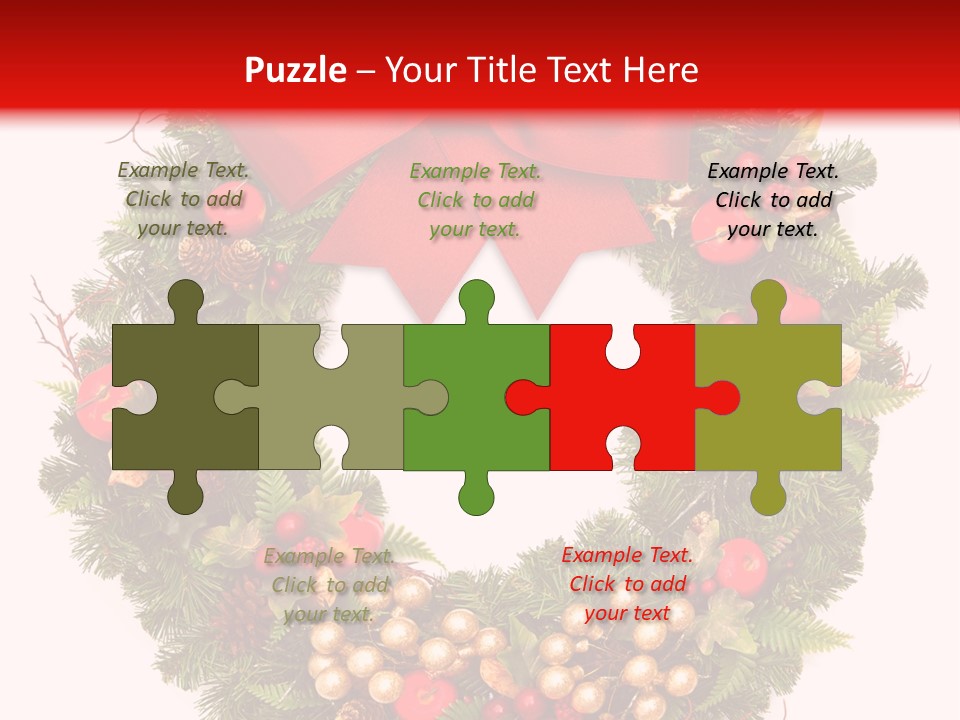 Decorated Plant Wreath PowerPoint Template