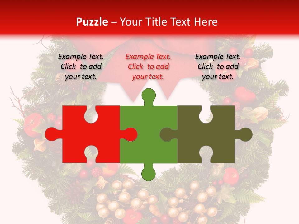 Decorated Plant Wreath PowerPoint Template