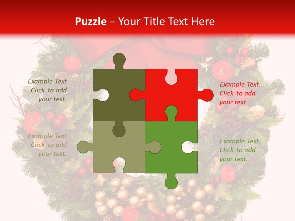 Decorated Plant Wreath PowerPoint Template