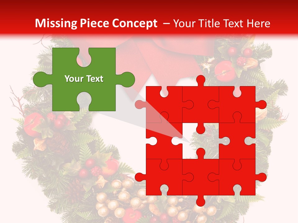 Decorated Plant Wreath PowerPoint Template