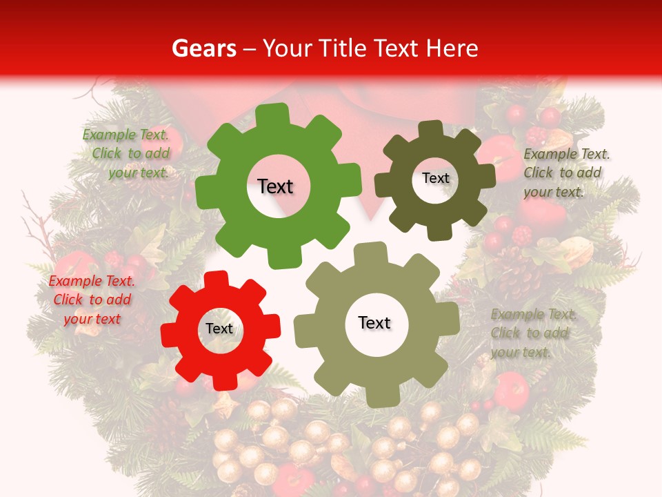 Decorated Plant Wreath PowerPoint Template