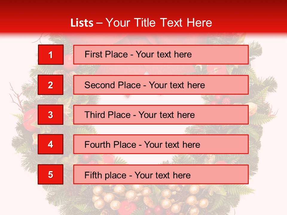 Decorated Plant Wreath PowerPoint Template