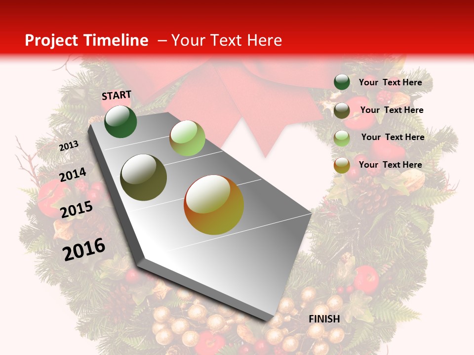 Decorated Plant Wreath PowerPoint Template