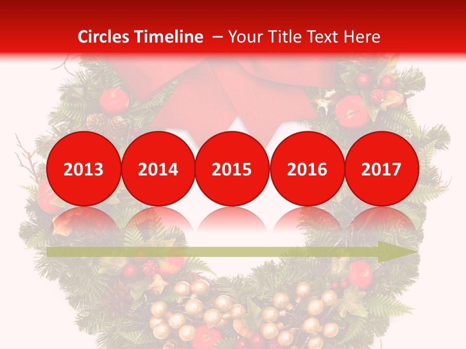 Decorated Plant Wreath PowerPoint Template