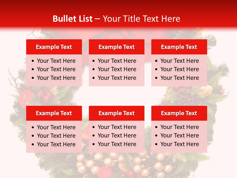 Decorated Plant Wreath PowerPoint Template