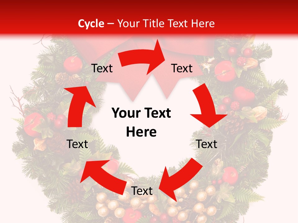 Decorated Plant Wreath PowerPoint Template