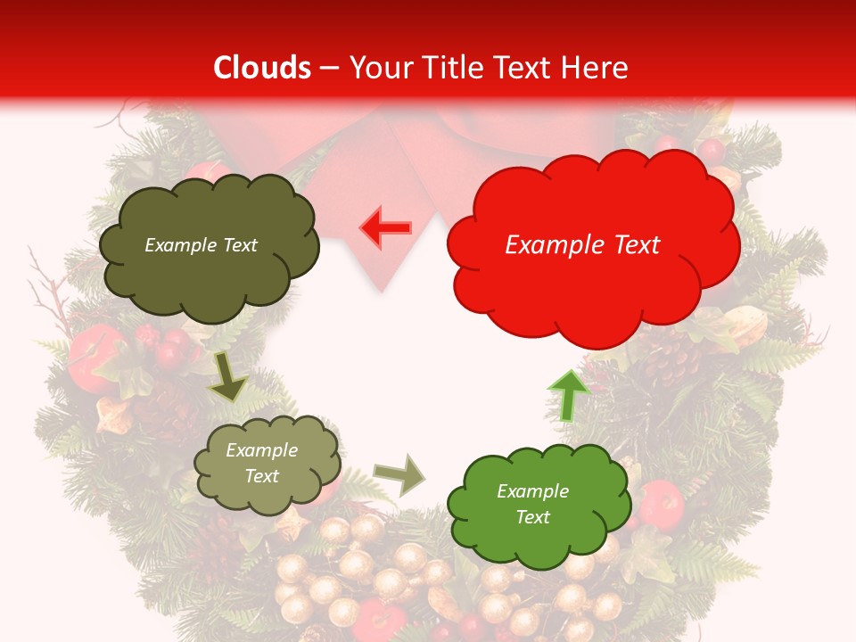 Decorated Plant Wreath PowerPoint Template