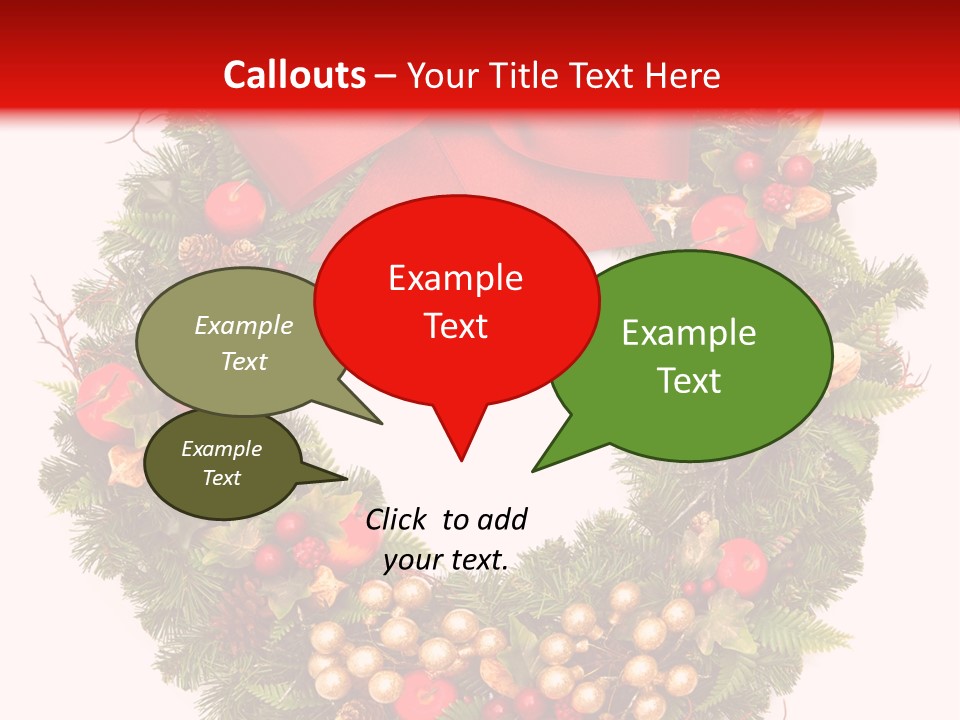 Decorated Plant Wreath PowerPoint Template