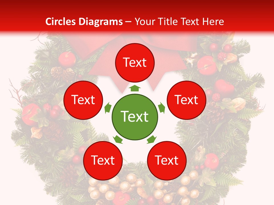 Decorated Plant Wreath PowerPoint Template