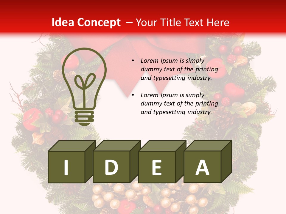 Decorated Plant Wreath PowerPoint Template