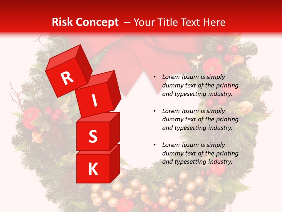 Decorated Plant Wreath PowerPoint Template