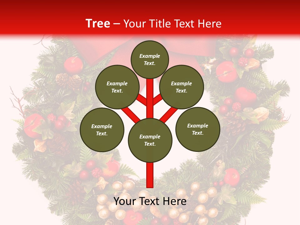 Decorated Plant Wreath PowerPoint Template
