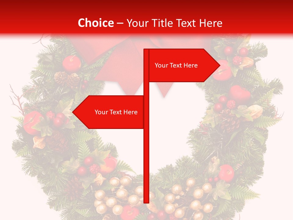 Decorated Plant Wreath PowerPoint Template