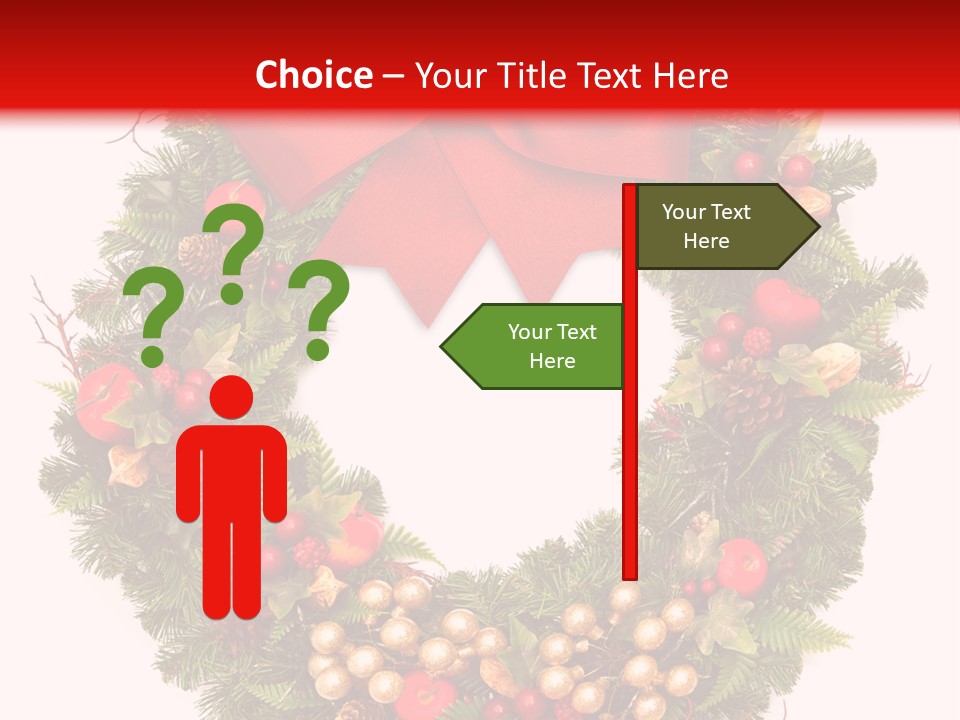 Decorated Plant Wreath PowerPoint Template