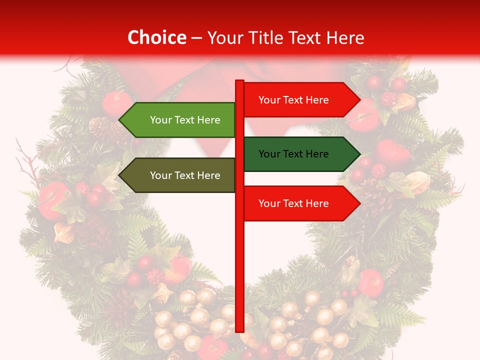 Decorated Plant Wreath PowerPoint Template