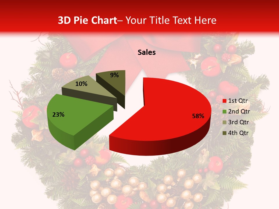 Decorated Plant Wreath PowerPoint Template