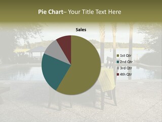 A Table With Chairs Near A Swimming Pool PowerPoint Template