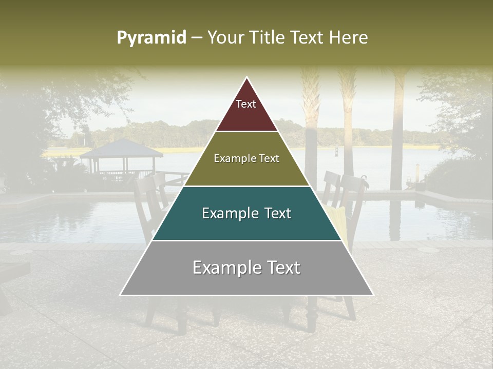 A Table With Chairs Near A Swimming Pool PowerPoint Template