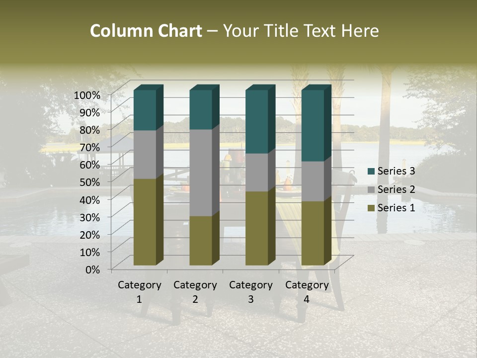 A Table With Chairs Near A Swimming Pool PowerPoint Template