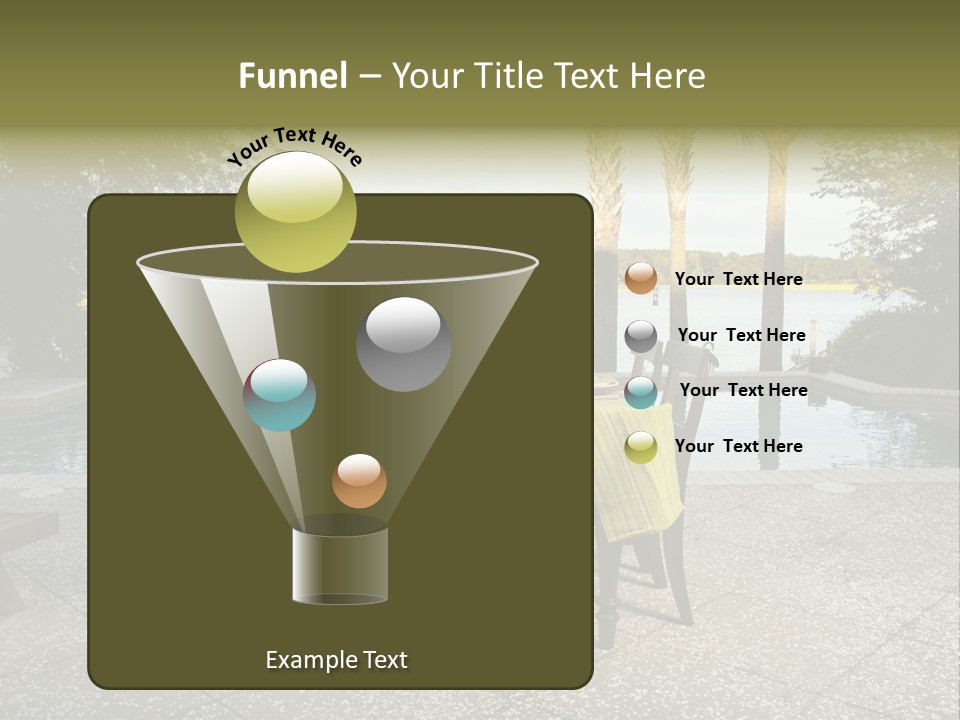 A Table With Chairs Near A Swimming Pool PowerPoint Template