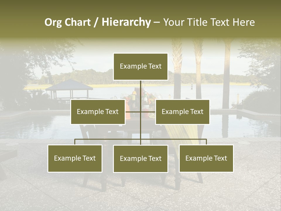 A Table With Chairs Near A Swimming Pool PowerPoint Template