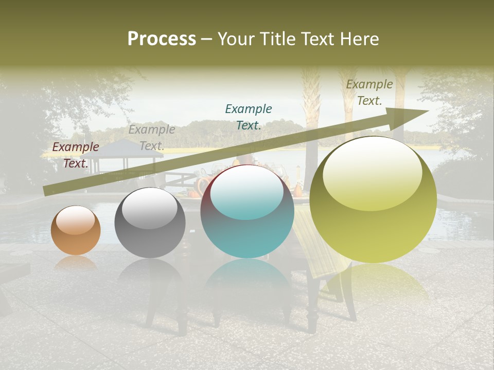 A Table With Chairs Near A Swimming Pool PowerPoint Template