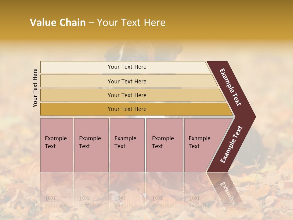 A Brown And White Dog Laying On Top Of A Pile Of Leaves PowerPoint Template